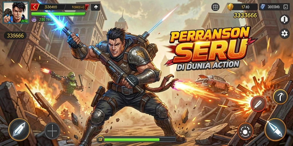 Tangkapan layar dari gameplay aksi intens 333666.