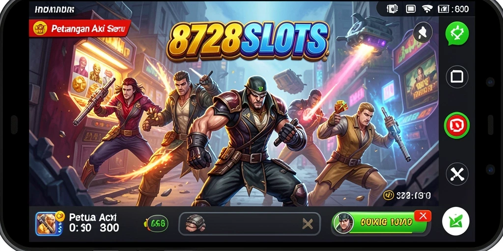 Screenshot menunjukkan momen seru dalam gameplay slot aksi.