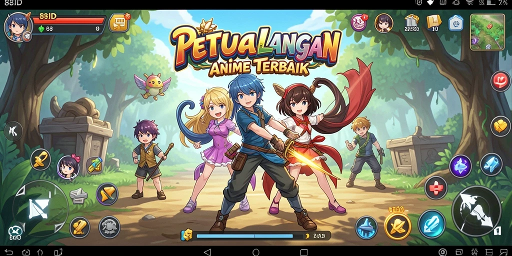 Screenshot gameplay menampilkan karakter anime dalam pertarungan dramatis.