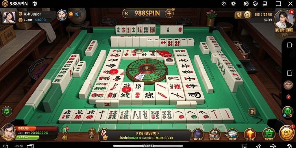 Tampilan gameplay Mahjong yang menarik di 988SPIN.