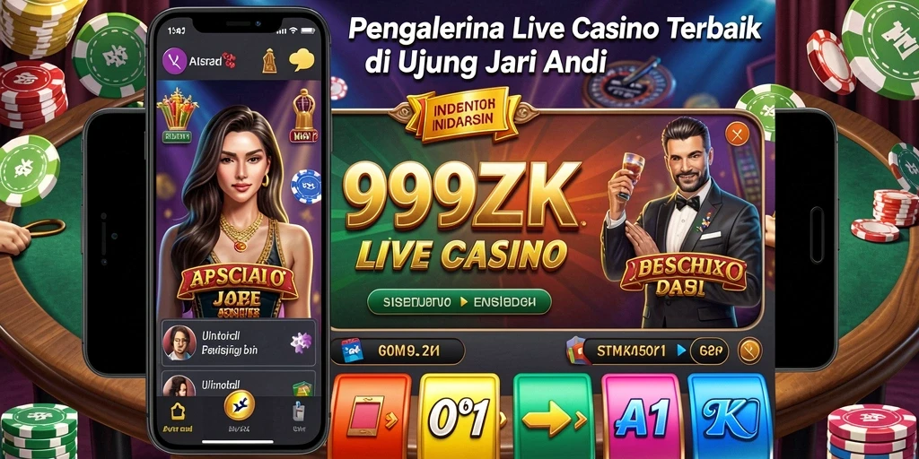 Screenshot gameplay Live Casino dengan dealer langsung di aplikasi 999ZK.