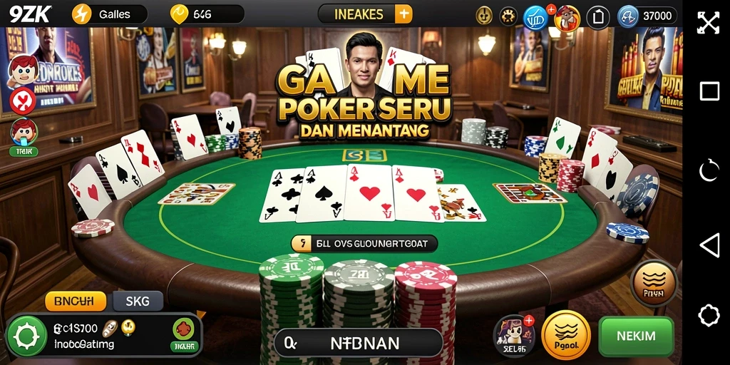 Screenshot <strong>9ZK</strong> menampilkan aksi seru permainan Poker.
