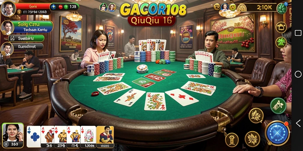 Tampilan gameplay QiuQiu yang menarik dan interaktif di GACOR108.