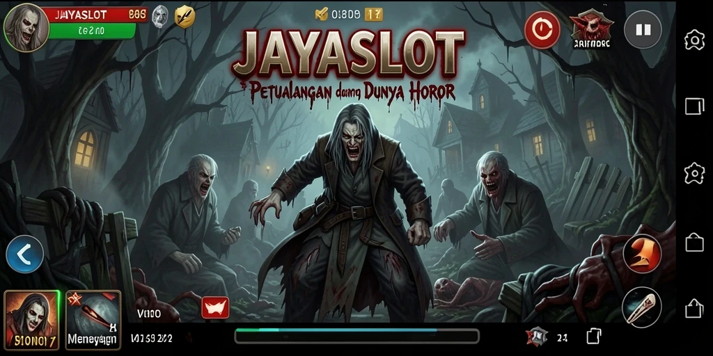 Screenshot menampilkan suasana mencekam dalam gameplay Horror JAYASLOT.
