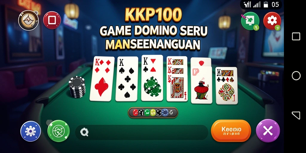 Tampilan gameplay seru dalam KPK100 dengan berbagai mode domino.
