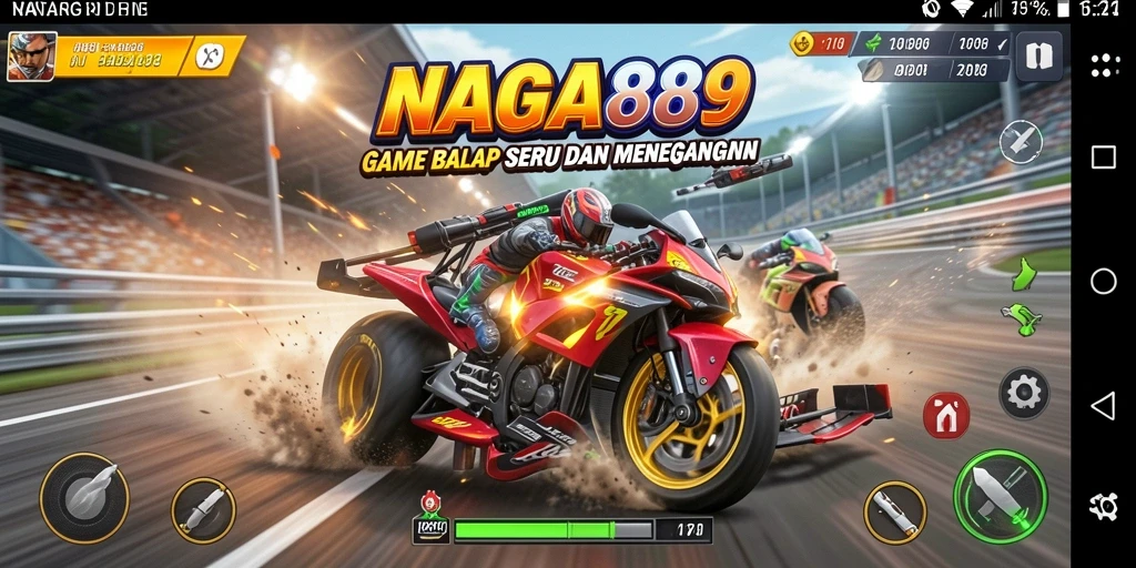 Screenshot utama NAGA889 menampilkan aksi balap seru di lintasan yang menantang.