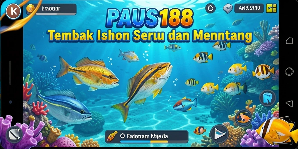 Screenshot gameplay PAUS188 menunjukkan aksi seru menembak ikan.
