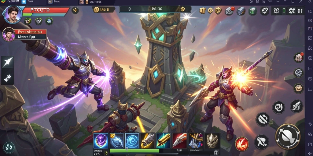 Screenshot menunjukkan gameplay PGTOTO saat membangun pertahanan menara.