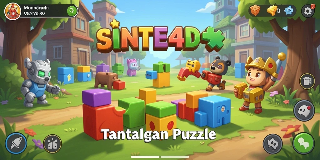 Screenshot gameplay <strong>SINTE4D</strong> yang menampilkan tantangan Puzzle.