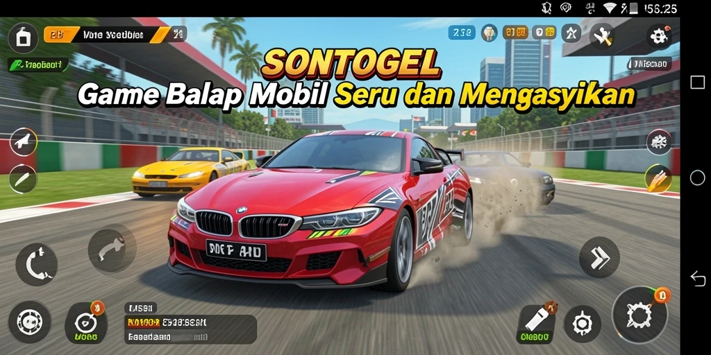 Tampilan gameplay balap mobil yang mendebarkan di SONTOGEL.