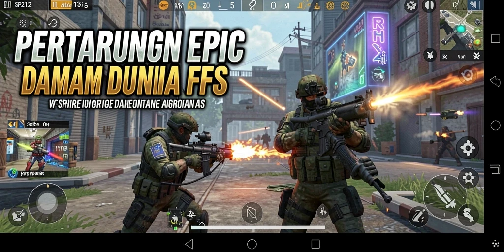 Screenshot gameplay SP212 menampilkan aksi menembak yang intens dan strategis.