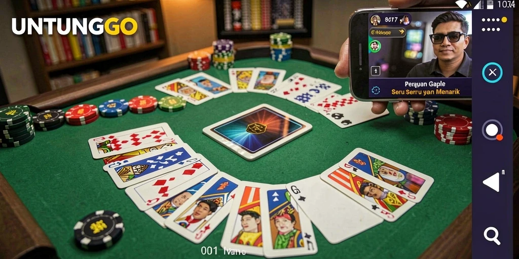 Tampilan seru gameplay Gaple di UNTUNGGO.