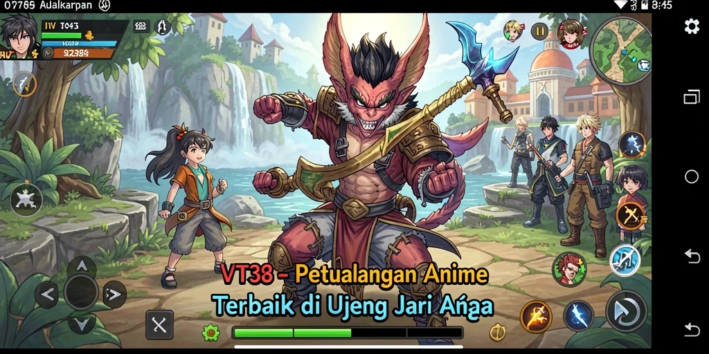 Tampilan gameplay menarik dari VT38 dengan karakter Anime yang unik.